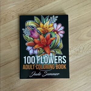 100 Flowers Adult Coloring Book